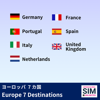 ヨーロッパ 7 つの目的地 | データ無制限