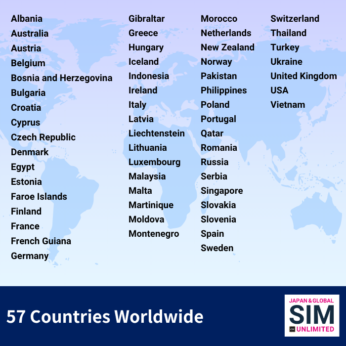 57 Countries Worldwide